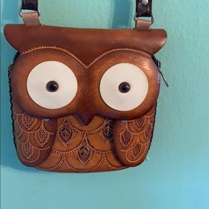 Leather owl purse brand new without tags